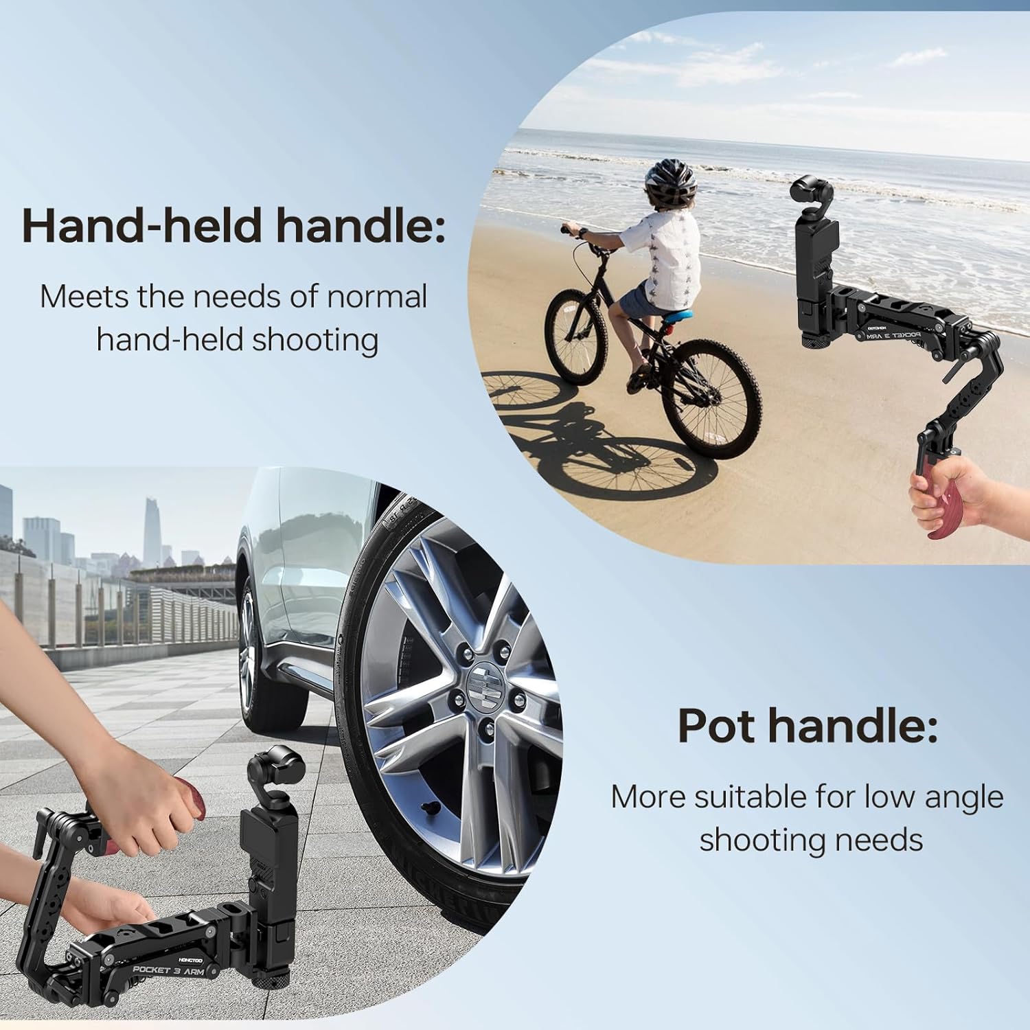 Came-TV Handle Grip Camera Mount, Handheld Camera Stabilizer Mount with 1/4