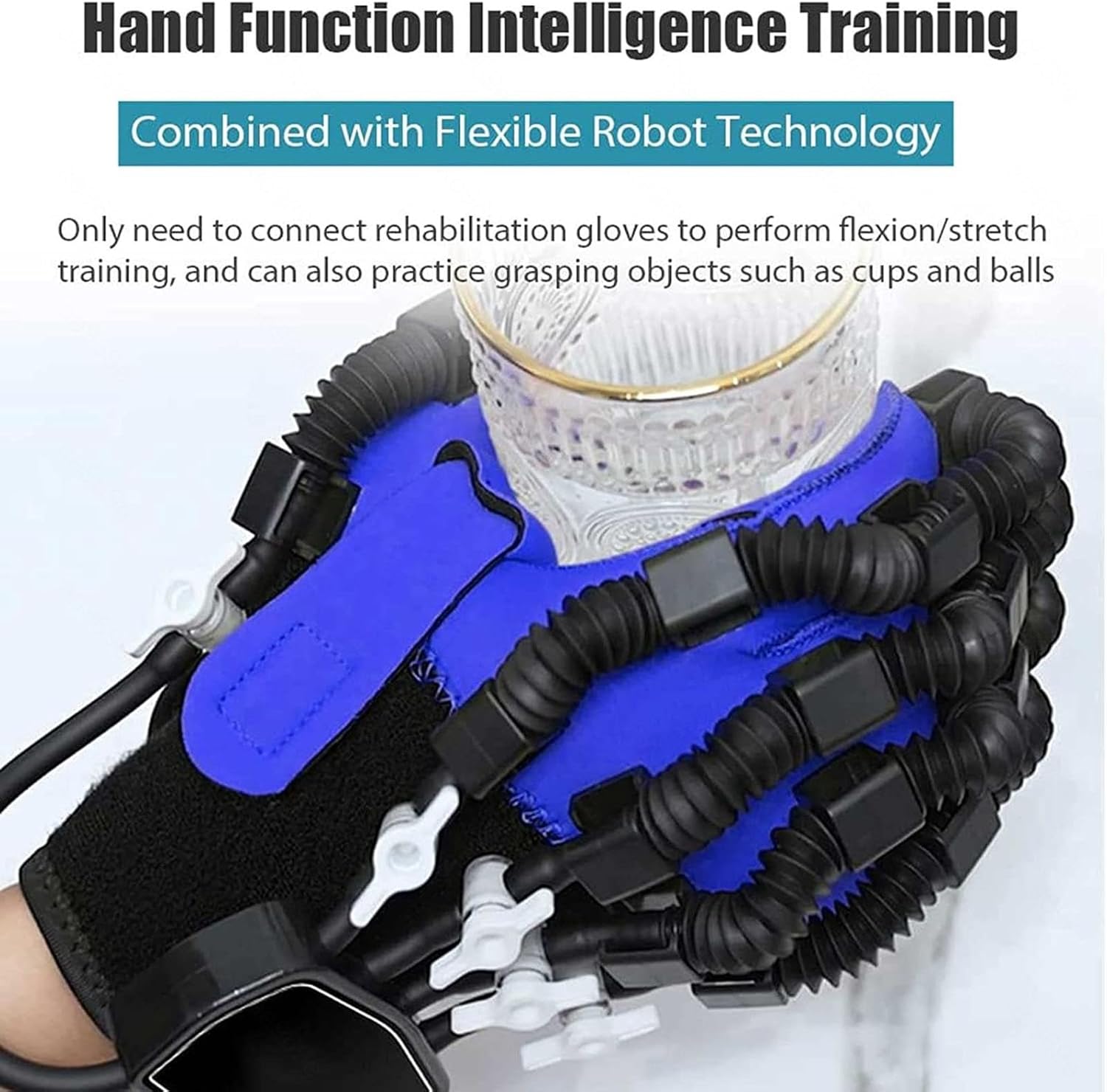 Rehabilitation Robot Gloves Finger Straightening Brace Guard Functional Hand Splint for Long-Term Relief,Left-M