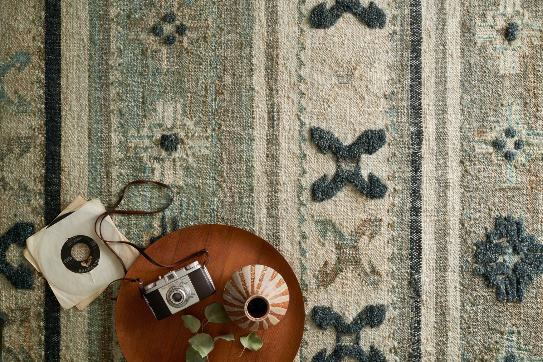 Loloi Owen Collection - Transitional Hand Woven Rug in Aqua & Ink (OW-01)