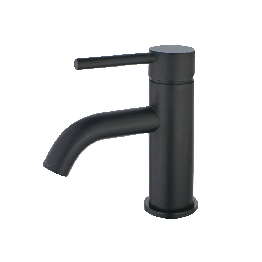 Kingston Brass Concord One-Handle Single-Hole Bathroom Faucet with Push Pop-Up Drain, Matte Black (LS8220DL)