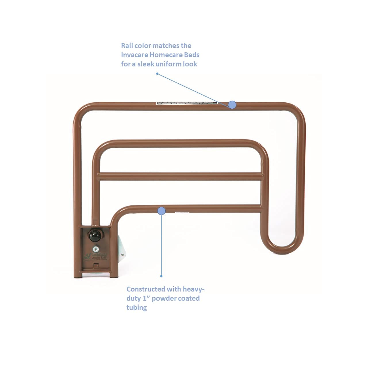 Invacare Low Homecare Bed Bundle | Innerspring Mattress & Assist Rails | Full-Electric Low Hospital Bed for Home Use