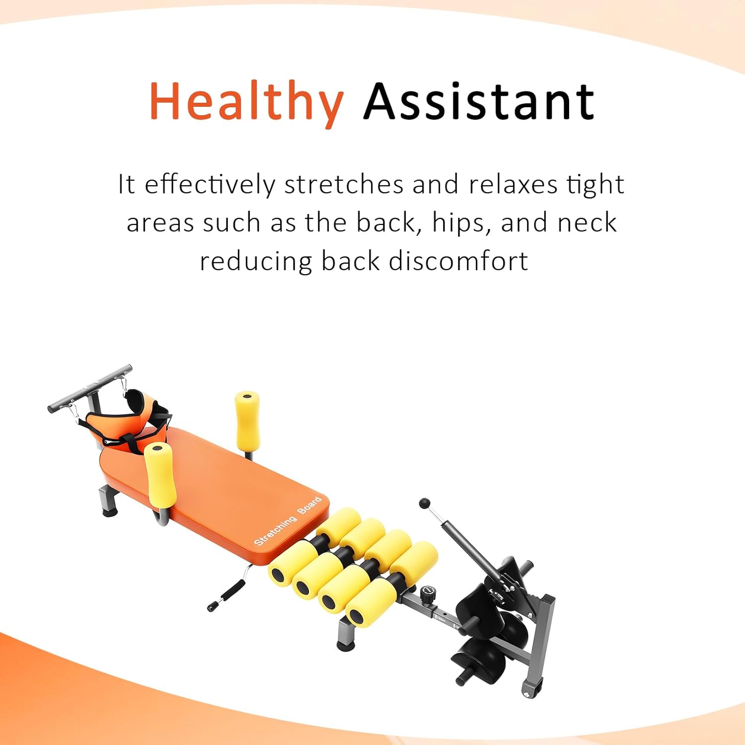 Inline Back Stretch Bench, Cervical Traction Full Body Stretching Device Lumbar Alleviate Table & Knee Decompression Stretcher Realign Vertebrae Straight Back Extension Bench for Tension Relief Home