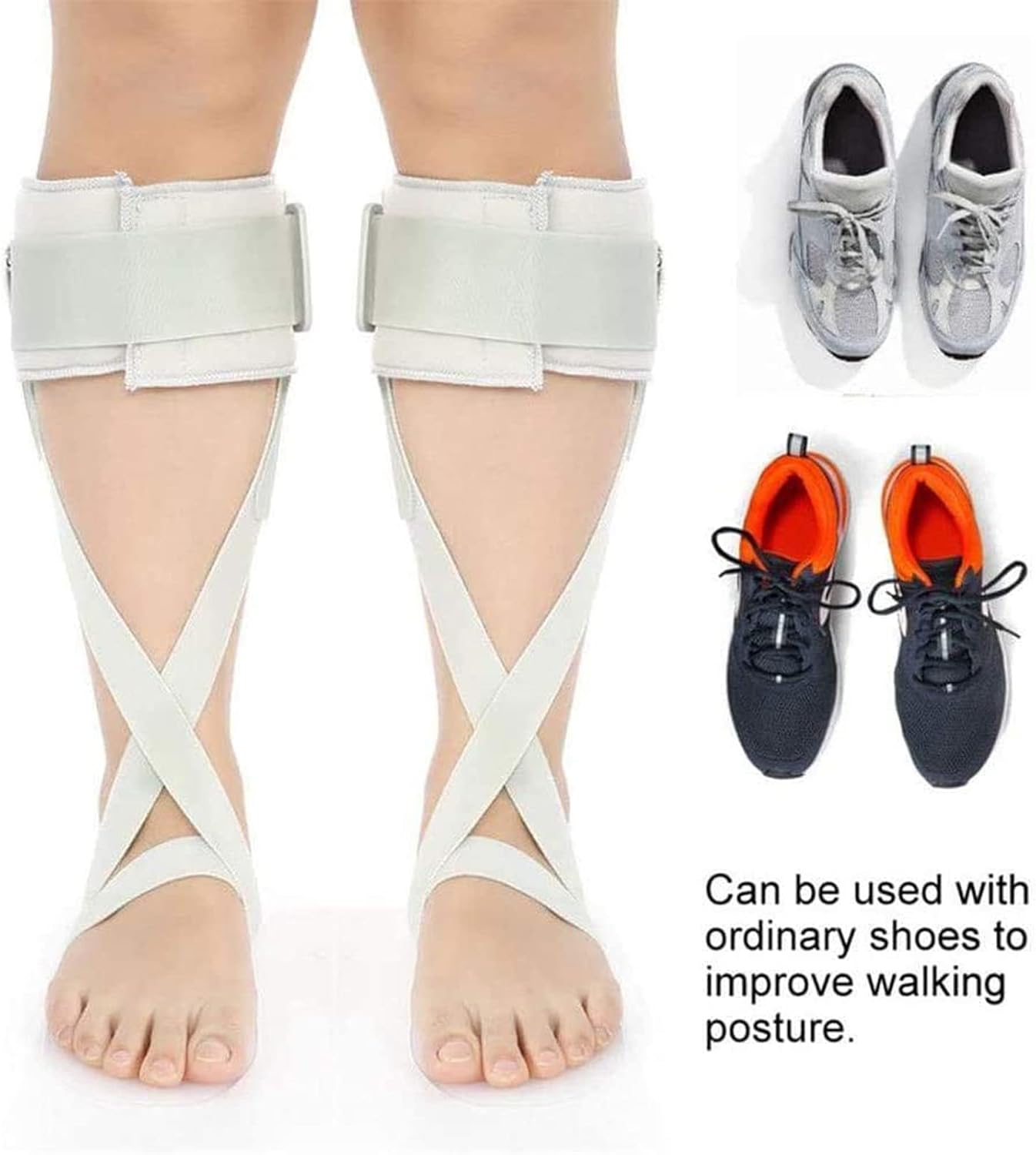 Ankle Foot Orthosis Support - AFO Brace - Drop Foot Support Splint - Medical Drop Foot Postural Correction Brace,Right-S