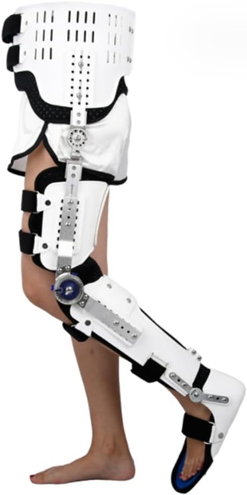 Adjustable Knee Immobilisation Brace Set, Leg and Foot Orthopaedic Splints, Lower Limb Immobilisers, Waist + Leg + Foot,Left