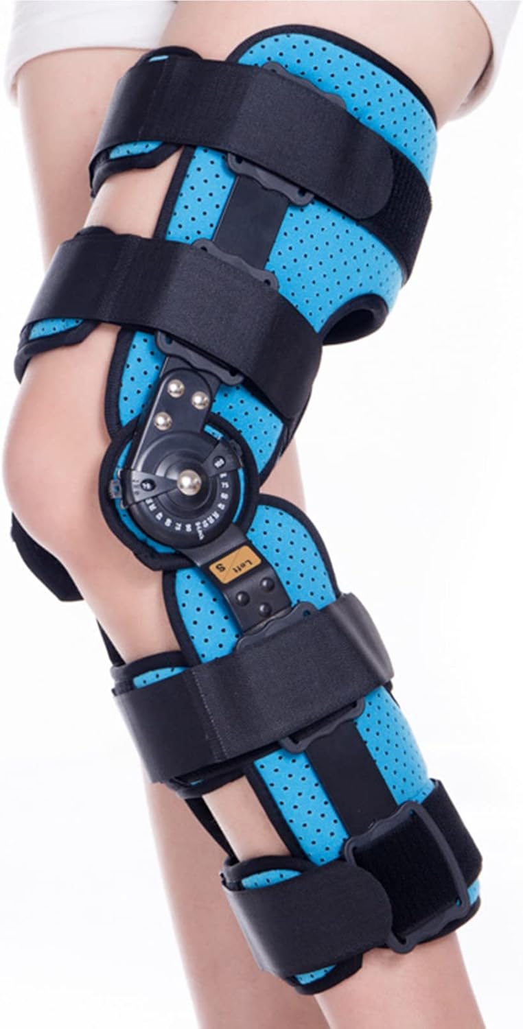 Hinged ROM Knee Brace，Hinged Knee Orthosis Adjustable Post Op Knee Braces Patella Brace Stabilizer for Acl, Ligaments, Osteoarthritis