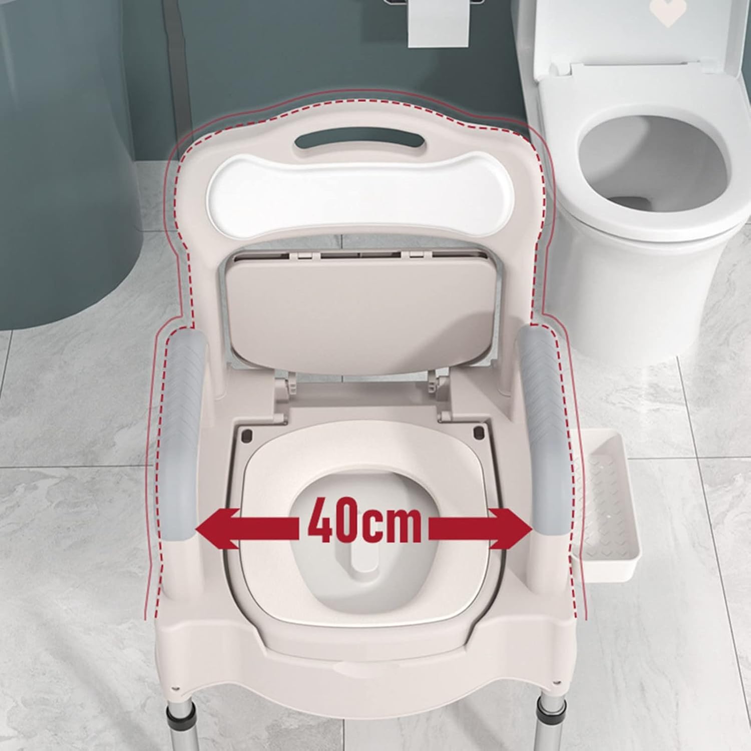 Bedside Commodes, Bedside Toilet Commode Chair Height Adjustable Adult Potty Chair for Seniors Portable Toilets for Home Use Suitable for People with Disabilities The Elderly and Others White