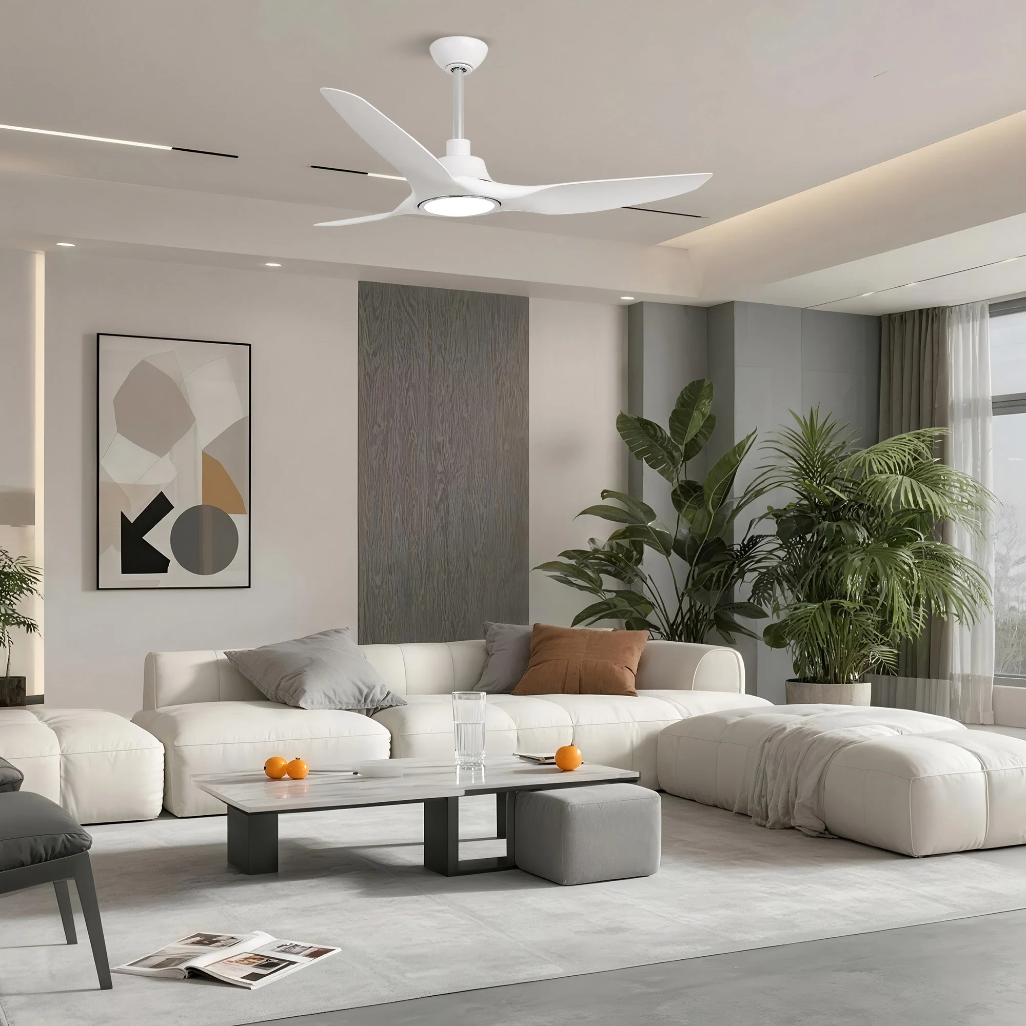 Parrot Uncle 52-Inch Vaczon 3 Blades Ceiling Fan with LED Light and Remote Control