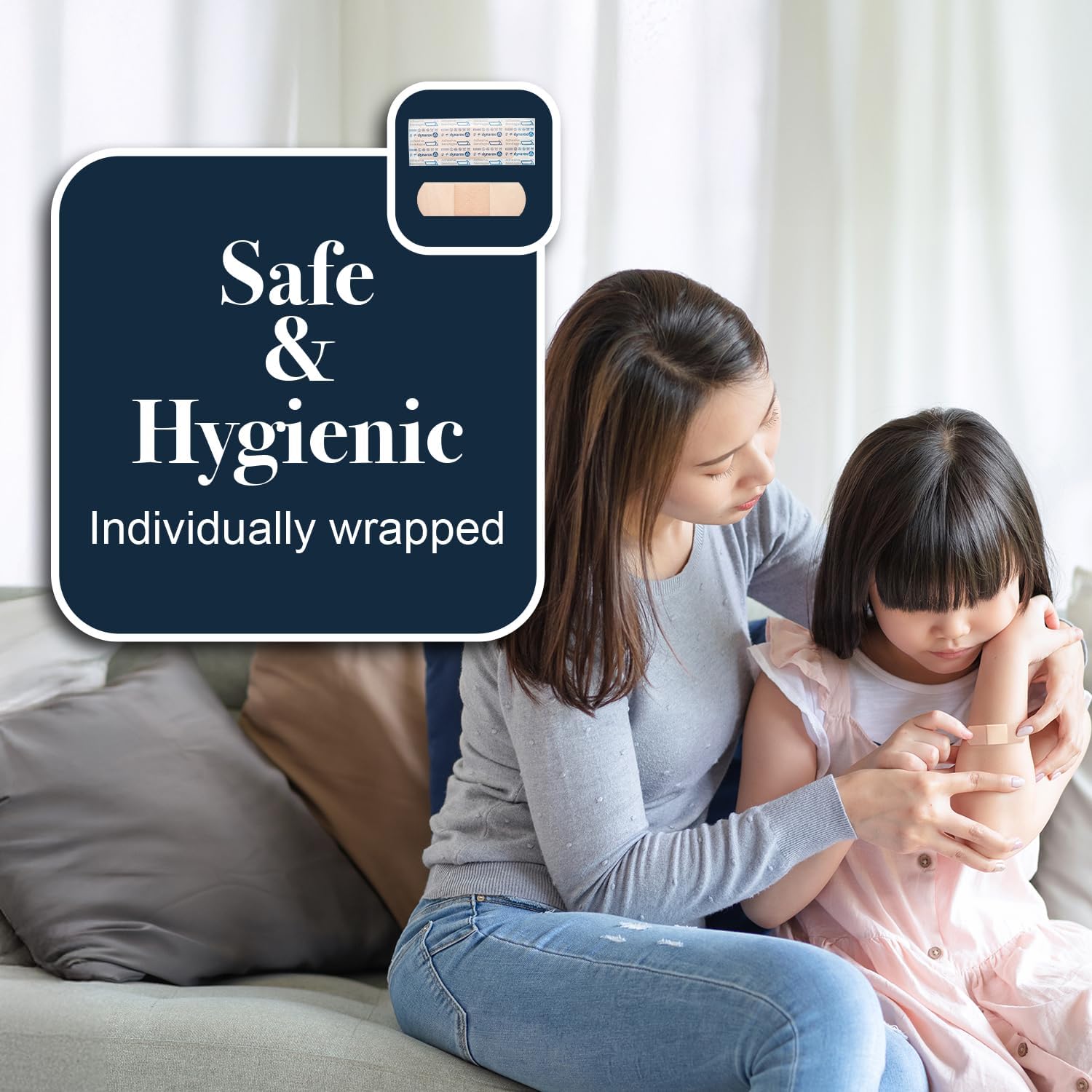 Dynarex Sheer Plastic Adhesive Bandages Water-Resistant and Sterile Non-Stick Pad First Aid Covers Minor Cuts Scratches - 1