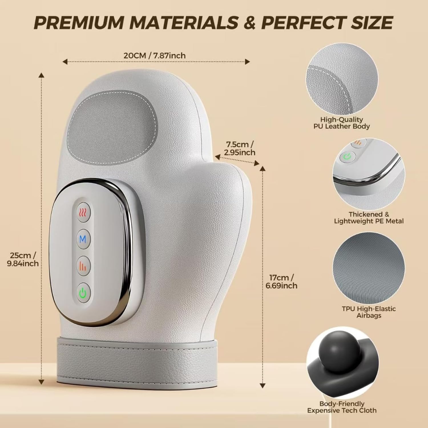 Hand Massager with Heat and Compression,Hand Massager Glove, Helps Soothe Hands Fatigue, Carpal Tunnel and Arthritis Discomfort,3 Modes, 5 Gears, Scheduled Shutdown