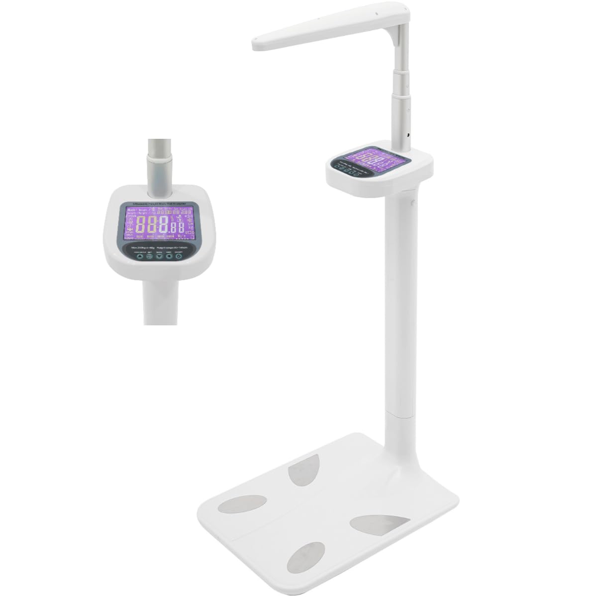 Professional Ultrasonic Medical Scale w/LCD Display Digital Physician Scale Height and Weight Scale for Measuring BMI Body Fat Muscle Calories and More