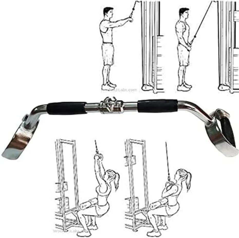 Rotating D-Handle Lat Pulldown Bar – Solid Steel Cable Machine Attachment with Ergonomic Grips & Wrist Supports – Gym Accessory for Back, Triceps, Shoulder & Arm Workouts.