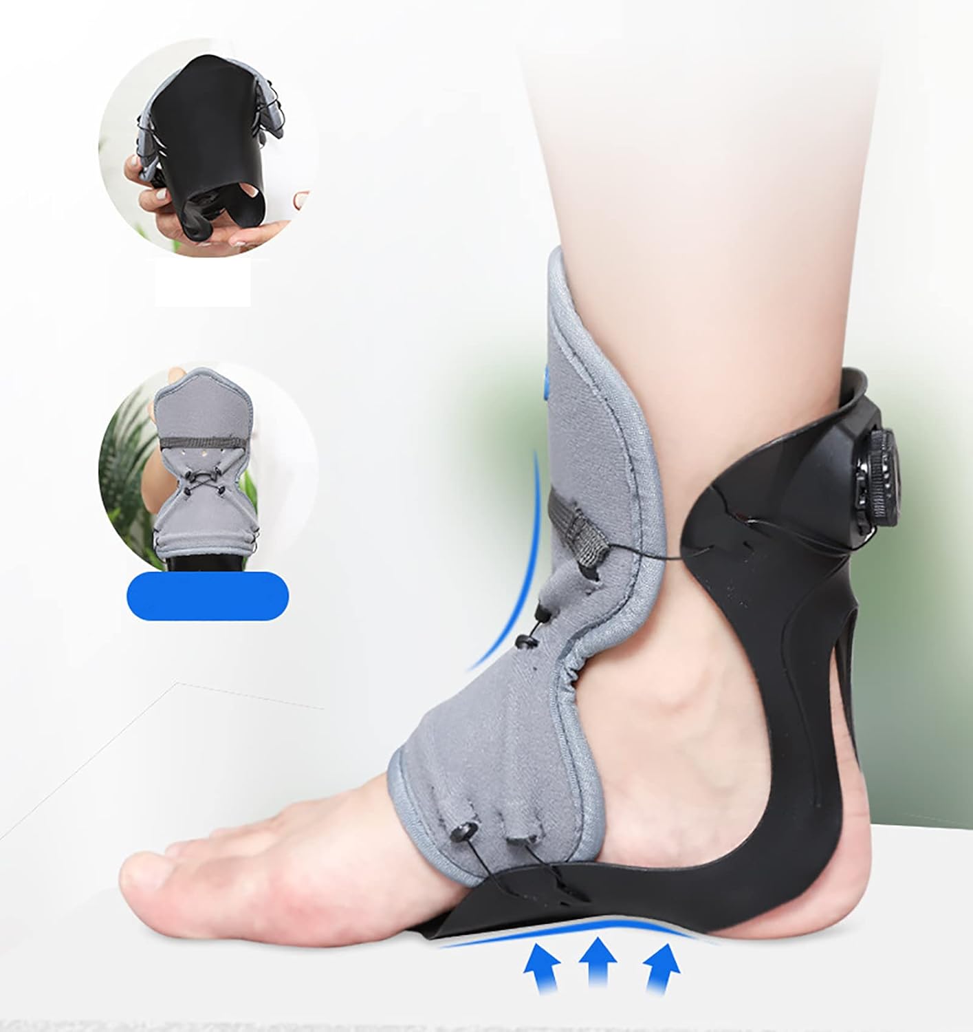 Drop Foot Brace, AFO Ankle Fixation Device, Bionic Foot Structure, Adjustable Foot Drop Brace Assist Strap, for Plantar Fasciitis, Arch Foot Pain, Achilles Tendonitis Support for (Right-XL