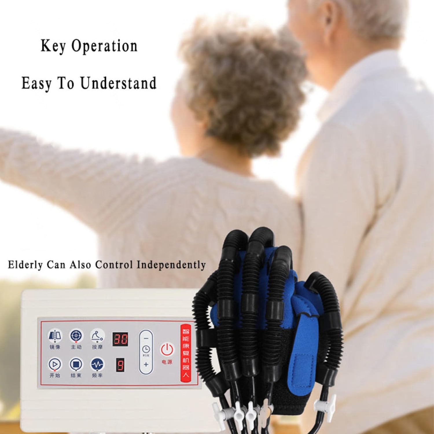 Robot Glove Hand Training Rehabilitation Hemiplegia Finger Rehabilitation Trainer Robot Gloves Functional Hand Splint for Long-Term Relief,Left-S