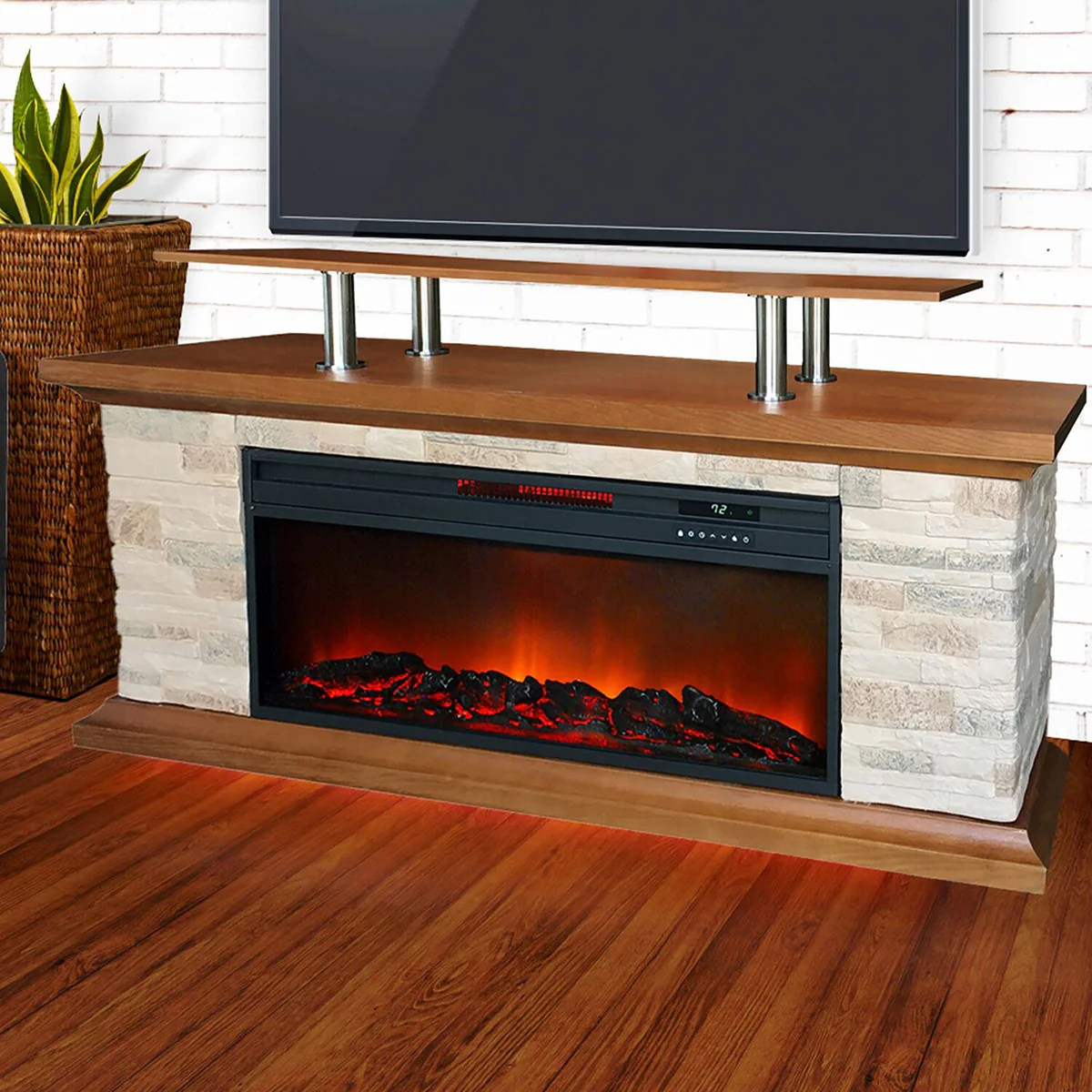Lifesmart 60-In. Fireplace TV Stand