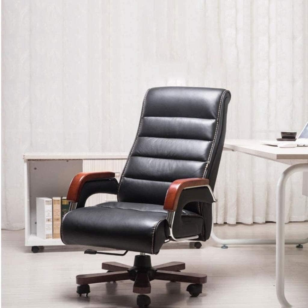 Computer Chair Home Reclining Lift Boss Swivel Chair Office Chair Leisure Back Seat Executive Swivel Adjustable Swivel Office Desk Chair with Armrests Lumbar Support Desk (Brown)