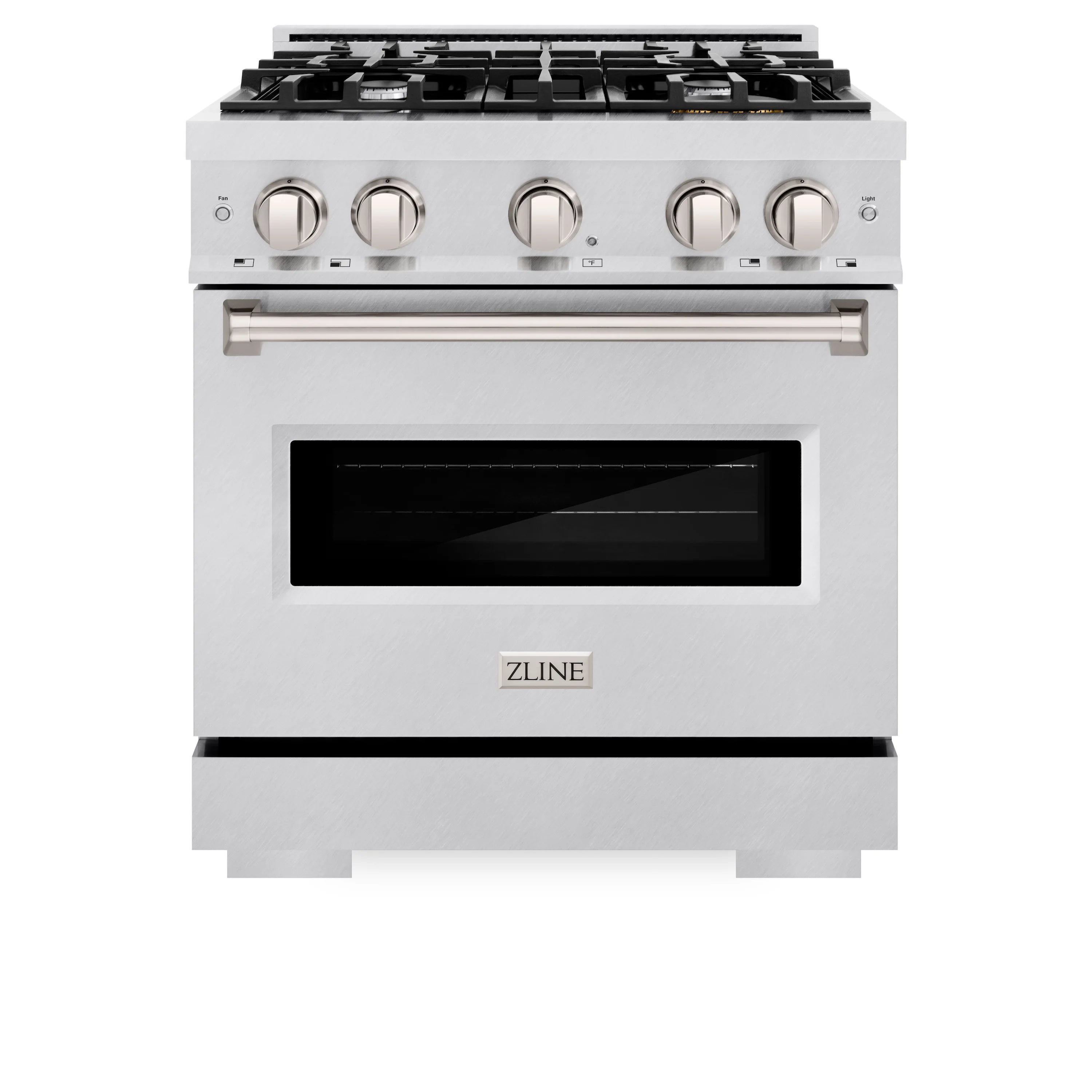 ZLINE 30-Inch Classic Series Dual Fuel Range with 4 Gas Burner Cooktop and 4.2 Cu. Ft. Electric Convection Oven in Satin Stainless Steel (CDRS-30)