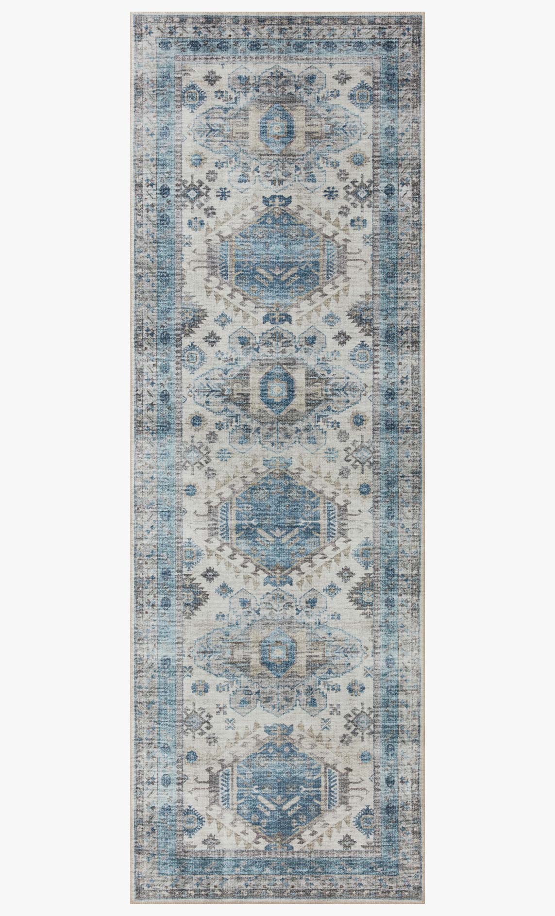 Loloi II Heidi Collection - Traditional Power Loomed Rug in Ivory & Ocean (HEI-04)