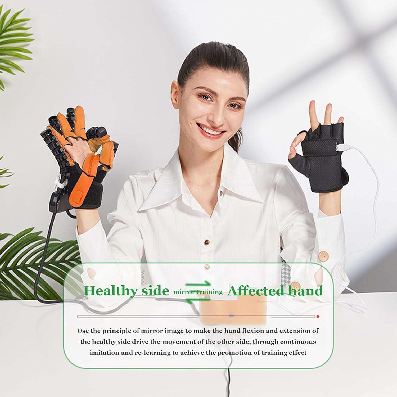 Hand Function Rehabilitation Robot Gloves, Electric Hand Dysfunction Patient Training Device, Assisted Exercise to Relieve Muscle Stiffness