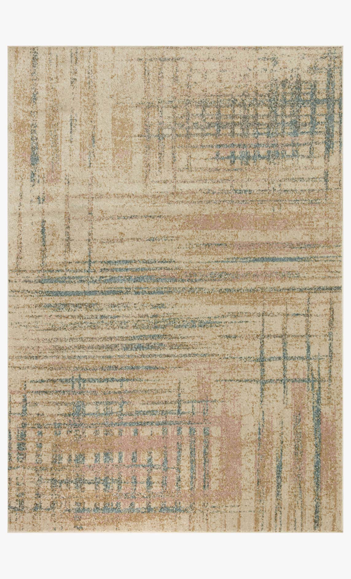 Loloi II Bowery Collection - Contemporary Power Loomed Rug in Beige (BOW-07)