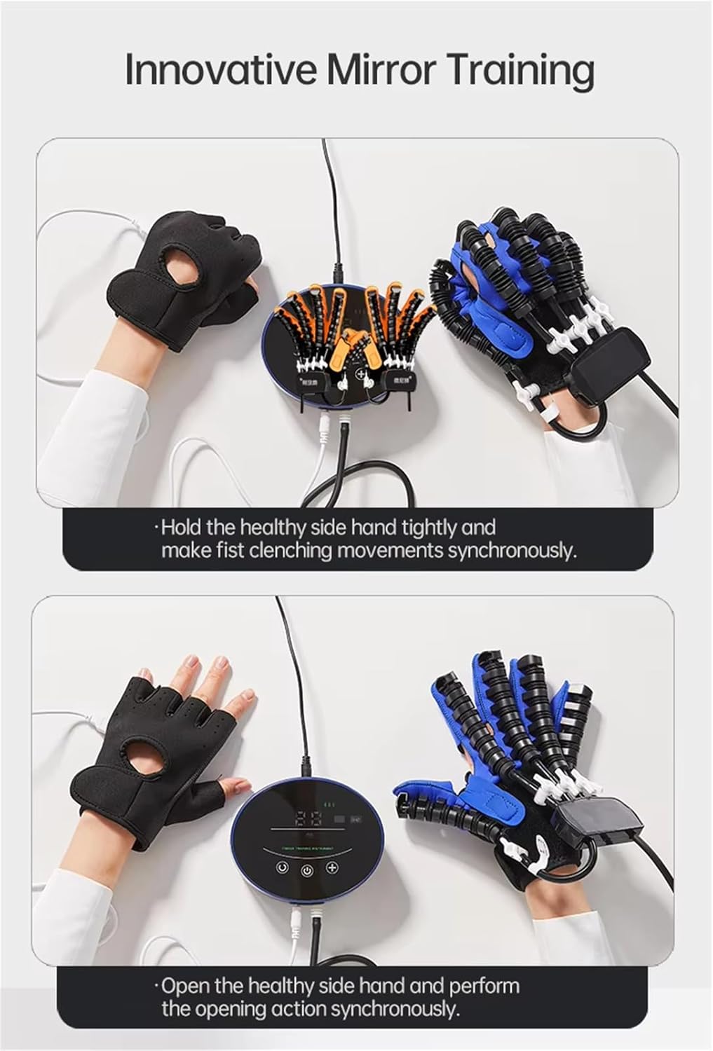 Rehabilitation Robot Glove, Finger Training Stroke Hand Splint Finger Orthosis, Long-Term Relief Hand Function