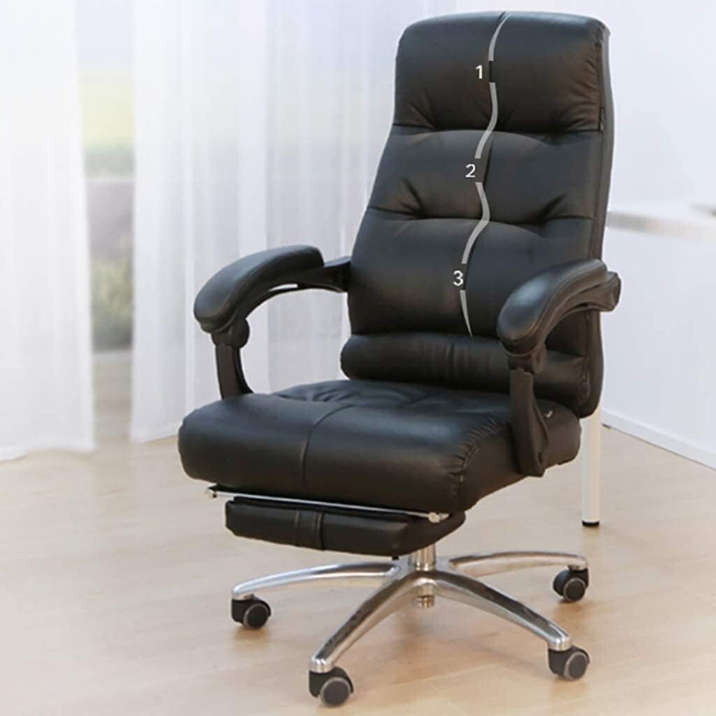Executive Swivel Adjustable Swivel Office Desk Chair with Armrests Lumbar Support Desk Ergonomic Chair Chairs Degree Large Angle Reclining Office Leather Swivel Chair Boss Computer