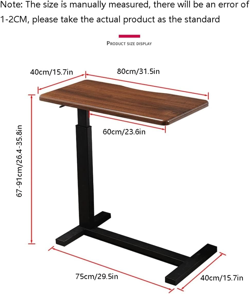 Luxury Hospital Bed Table Overbed Table with Adjustable Height Laptop Table Heavy-Duty Desk Multi-Purpose for Home and Hospital Use Hospital Tray Table