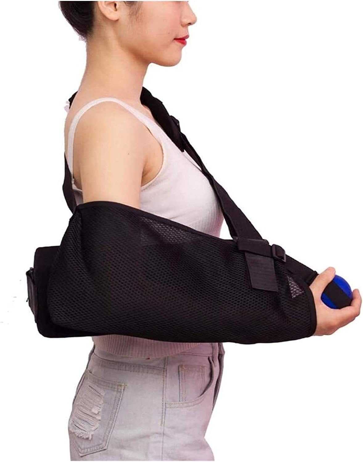 arm Sling Shoulder Sling arm Brace Shoulder immobilizer Shoulder Support Abduction Slings for Women and Men Rotator Cuff and Elbow Brace(Color:Breathable;Size:Leftarm)