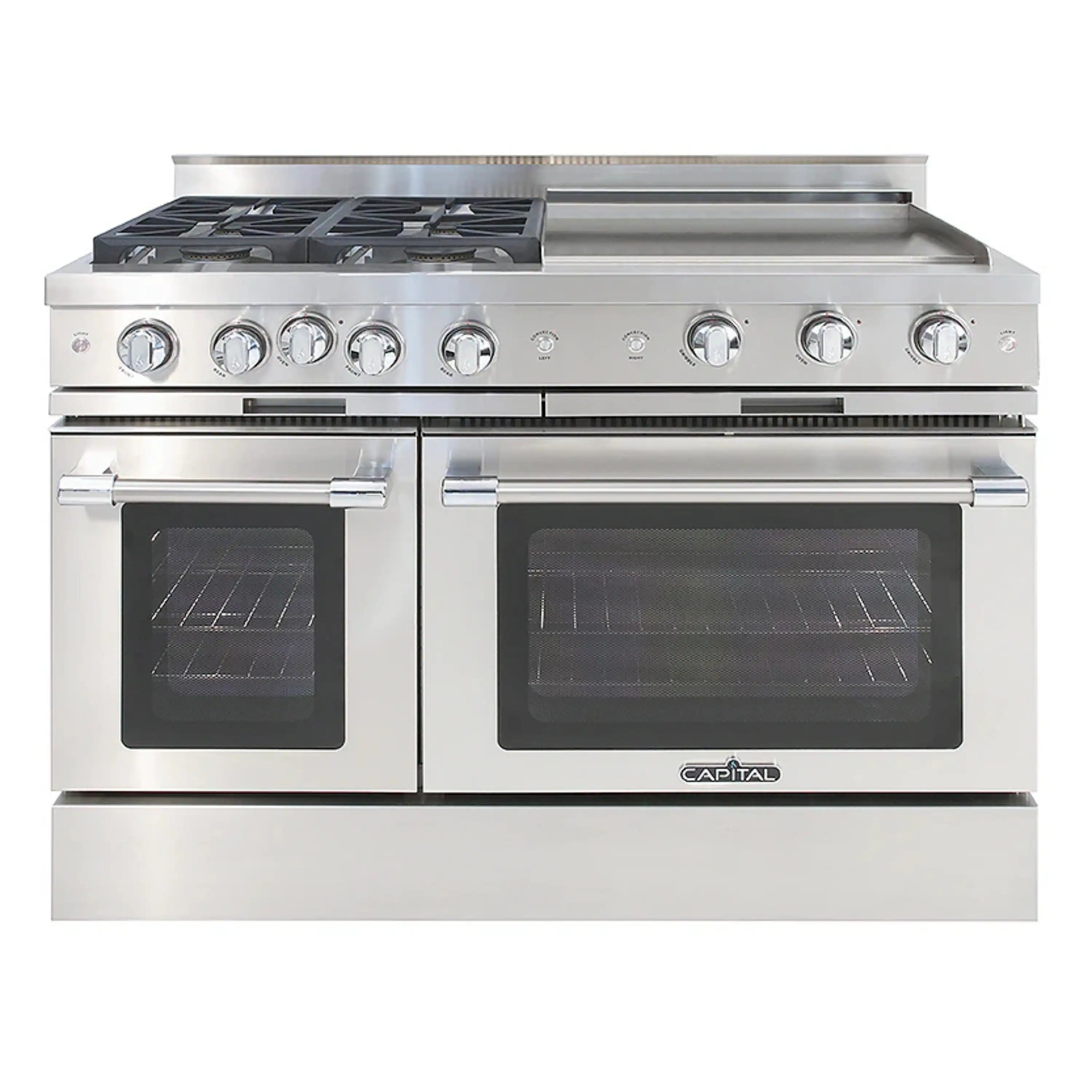 Capital 48-Inch Classic Chef Gas Range in Stainless Steel with 4 Sealed Burners & 24-Inch Griddle (MCR484GG)