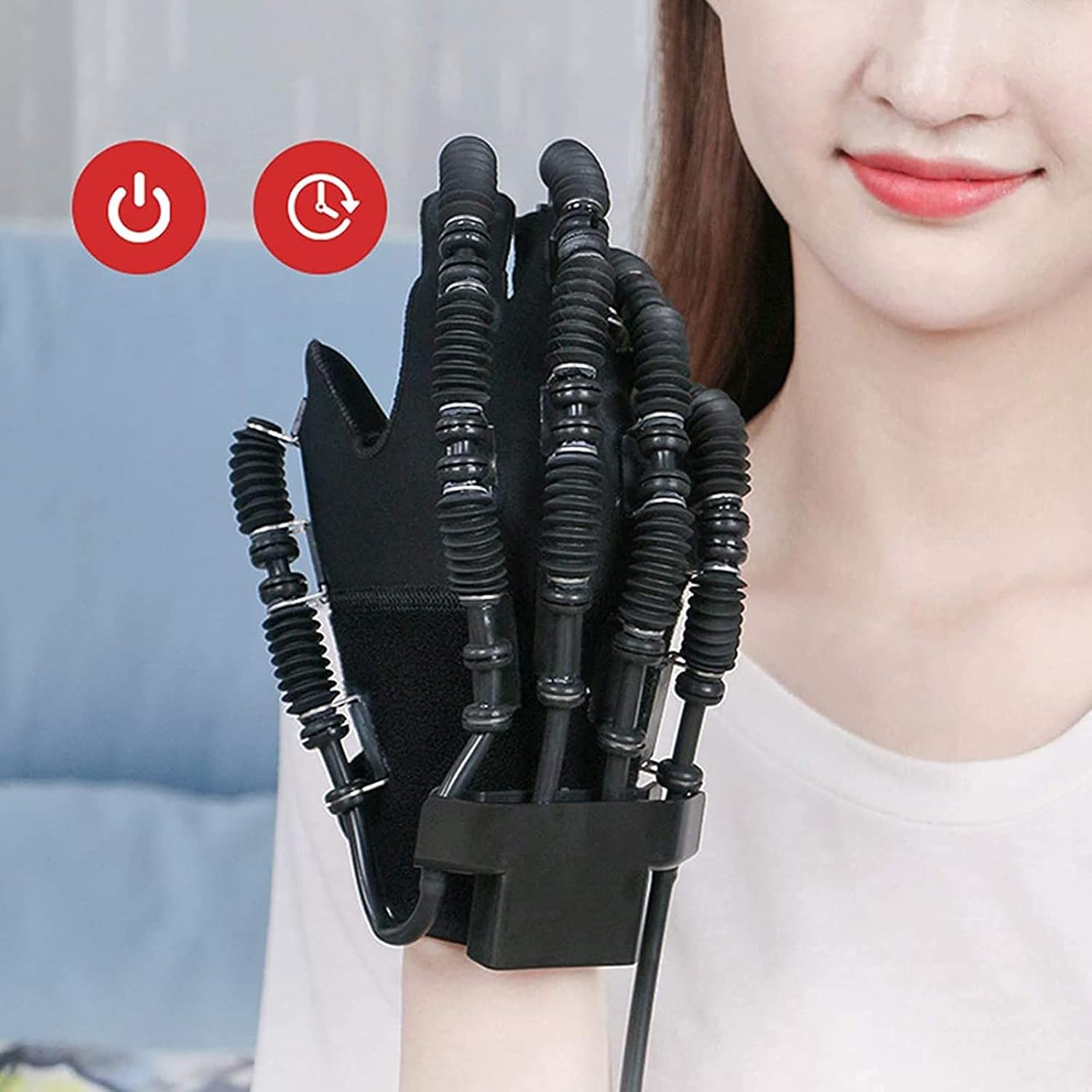 Mini Rehabilitation Robot Glove Hand Rehabilitation, Stroke Hemiplegia Finger Orthosis Finger Splint Rehabilitation Robot GlovesM,right hand