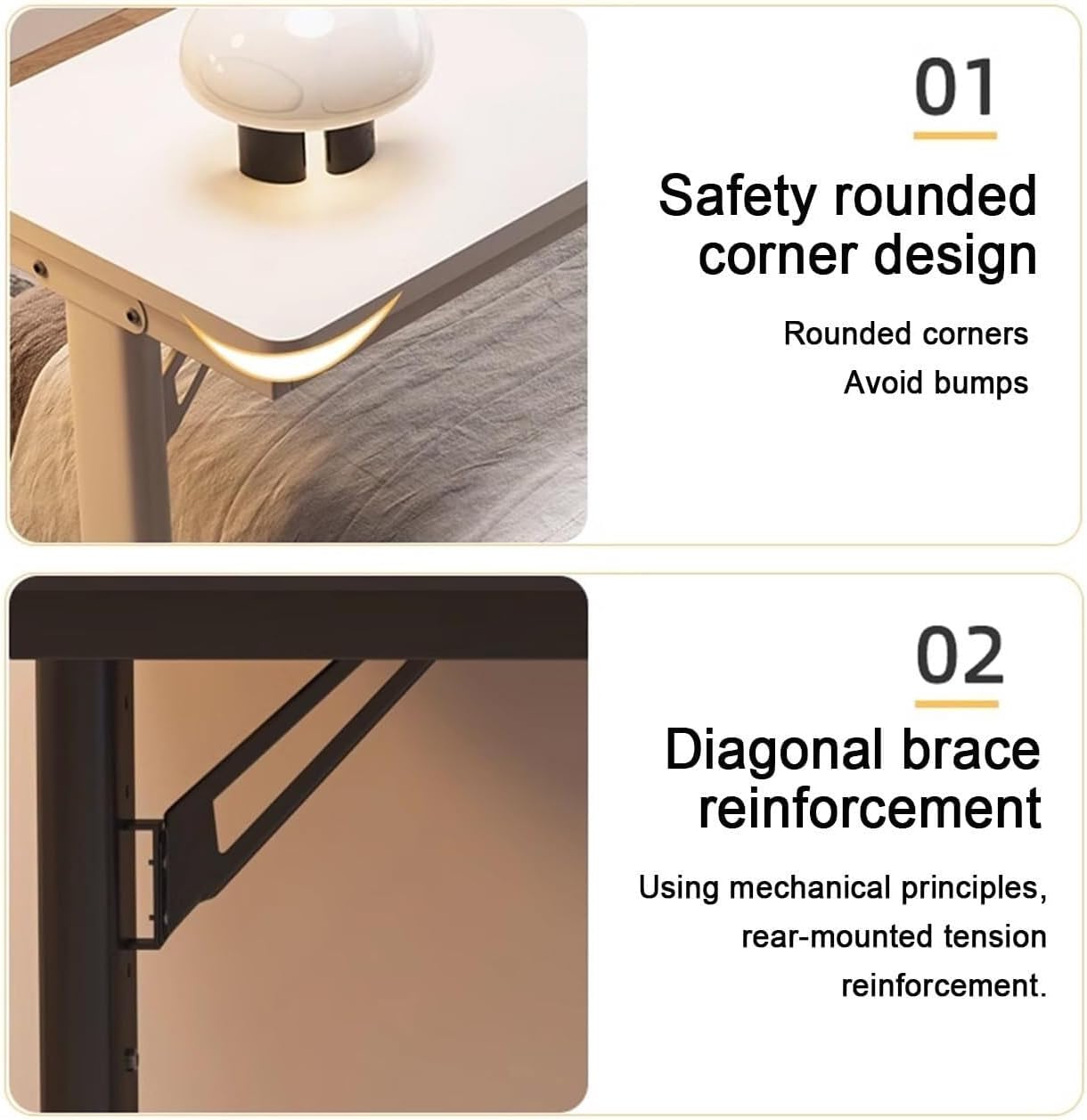 Overbed Table with 360° Wheels, Movable Cross Bed Office Desk, Height Adjustable, Vertical Workstation Laptop Desk, for Bedroom, Hospital
