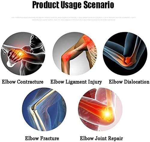 Hinged Elbow Brace With Strap, Post OP Elbow Brace Stabilizer Splint Arm Orthosis Injury Recovery Support For Post Op Elbow Fracture Rehabilitation,Left