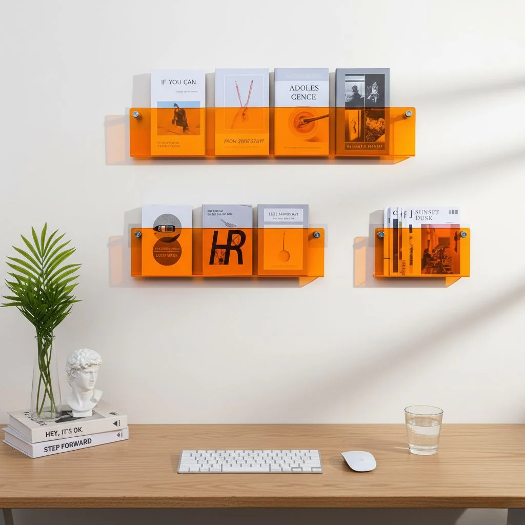 Minimalist Acrylic Wall-Mounted Magazine Rack