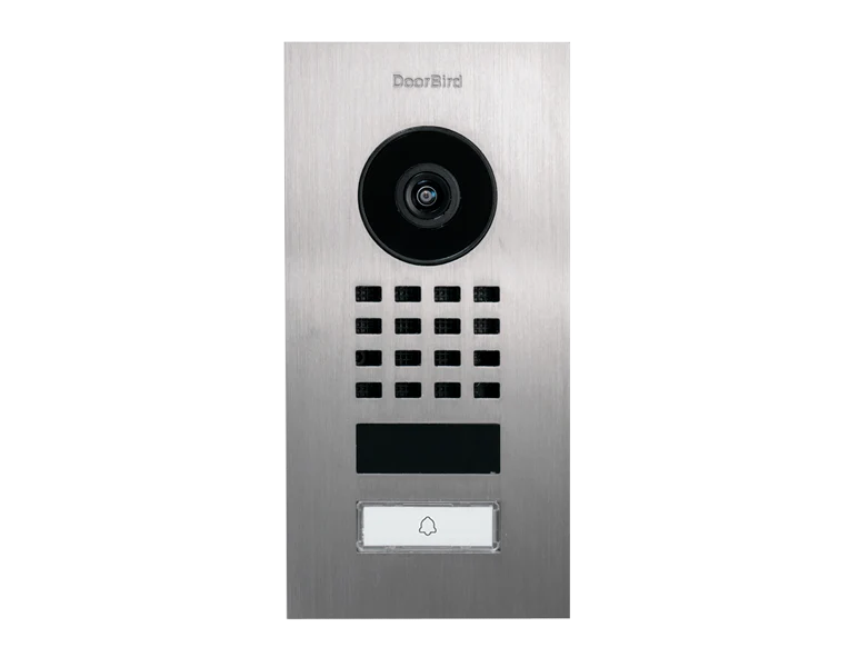 DoorBird D1101V Flush-Mount IP Video Intercom, 1 Call Button in Stainless Steel V2A