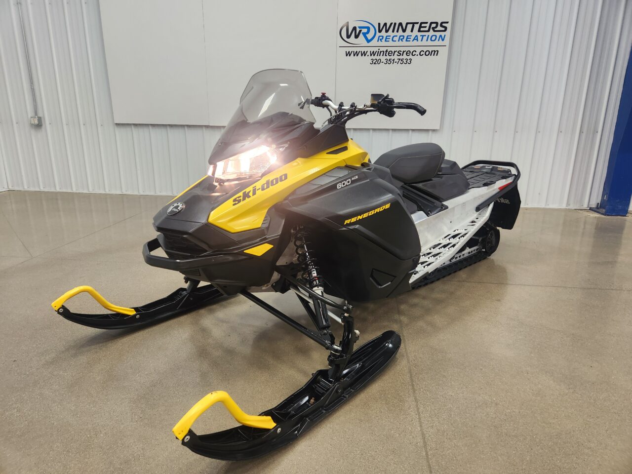 2024 Ski-Doo Renegade Sport 600 Ace Snowmobile, Black & Yellow