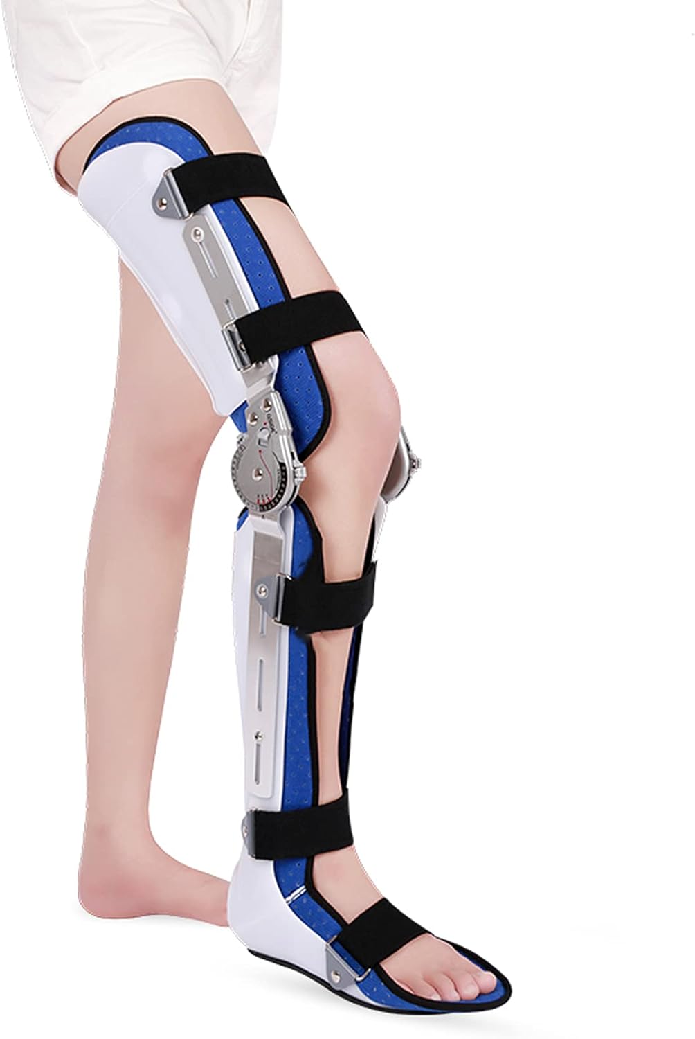 Knee Support Brace Hip Knee Ankle Foot Orthosis with Walking Boots Brace Adjustable Help Knee Regain Original Functional (Right S)