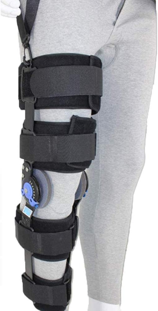 Adjustable Hinged Knee Brace with Strap, Knee Immobilizer Brace Support Orthopedic Leg - Post Op Hinged - Adjustable Hinged Knee Brace/S (M