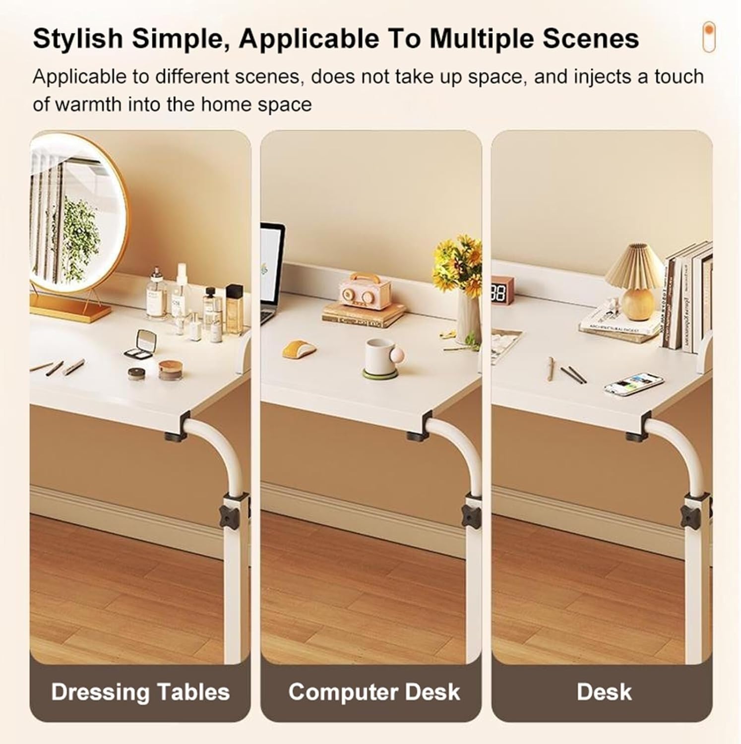 Bed Tables Adjustable 115-210cm, Over Bed Desk Adjustable 115-210cm Computer Desk Standing Workstation Food Tray Desk Rolling Medical Table with 4 Wheels for Home Bedroom