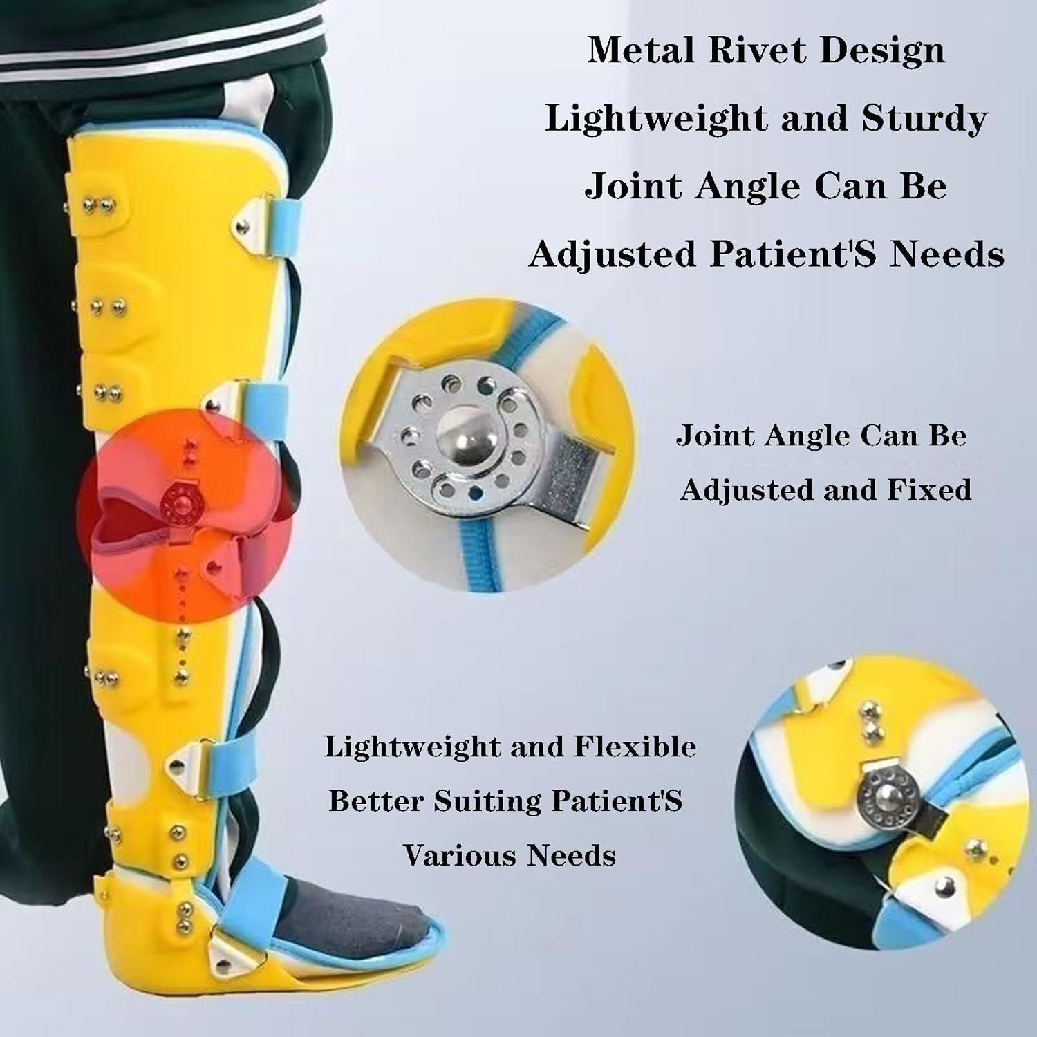 SFKLYU Kids Knee Immobilizer, Adjustable Knee Immobilizer Brace, Child Hinged Knee Brace, Guard Splint Leg Protector for Post OP Patella Injury Osteoarthritis,B Left