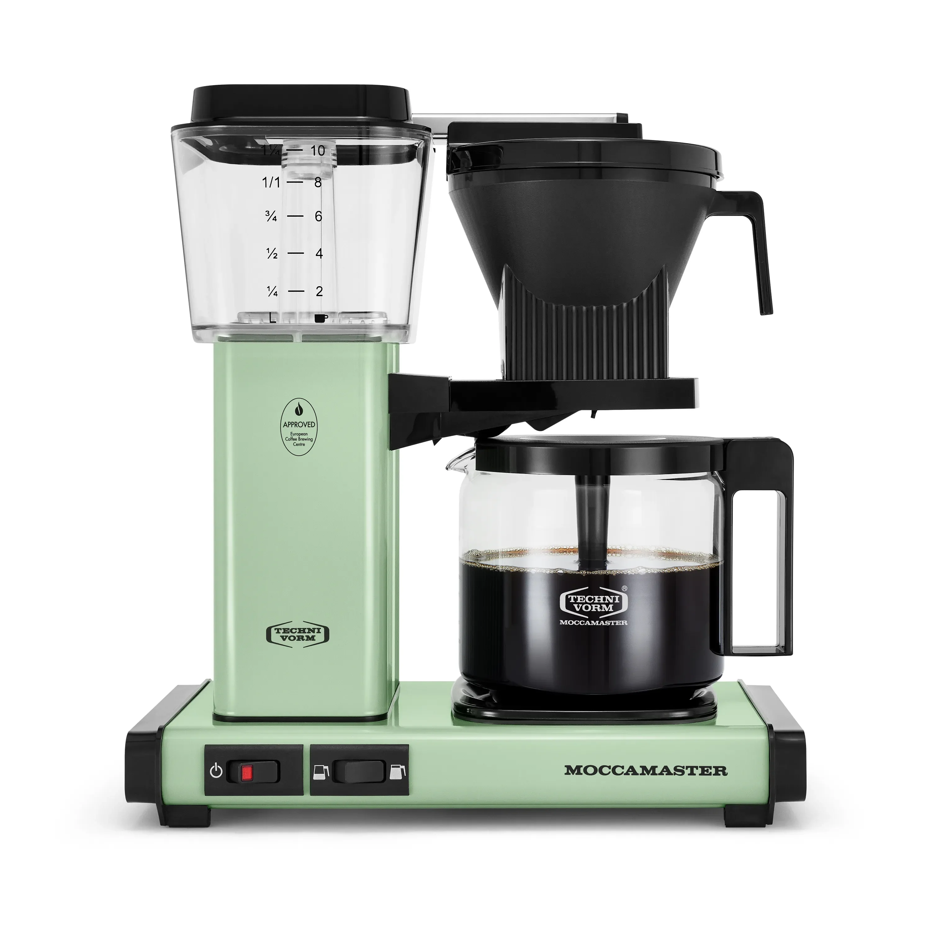 Moccamaster KBGV Select Glass Carafe 10-Cup Coffee Maker in Pistachio with Volume Selector Switch, Automatic Drip-Stop & Auto-off 100 minutes, 40 Ounce, 1.25L (53925)