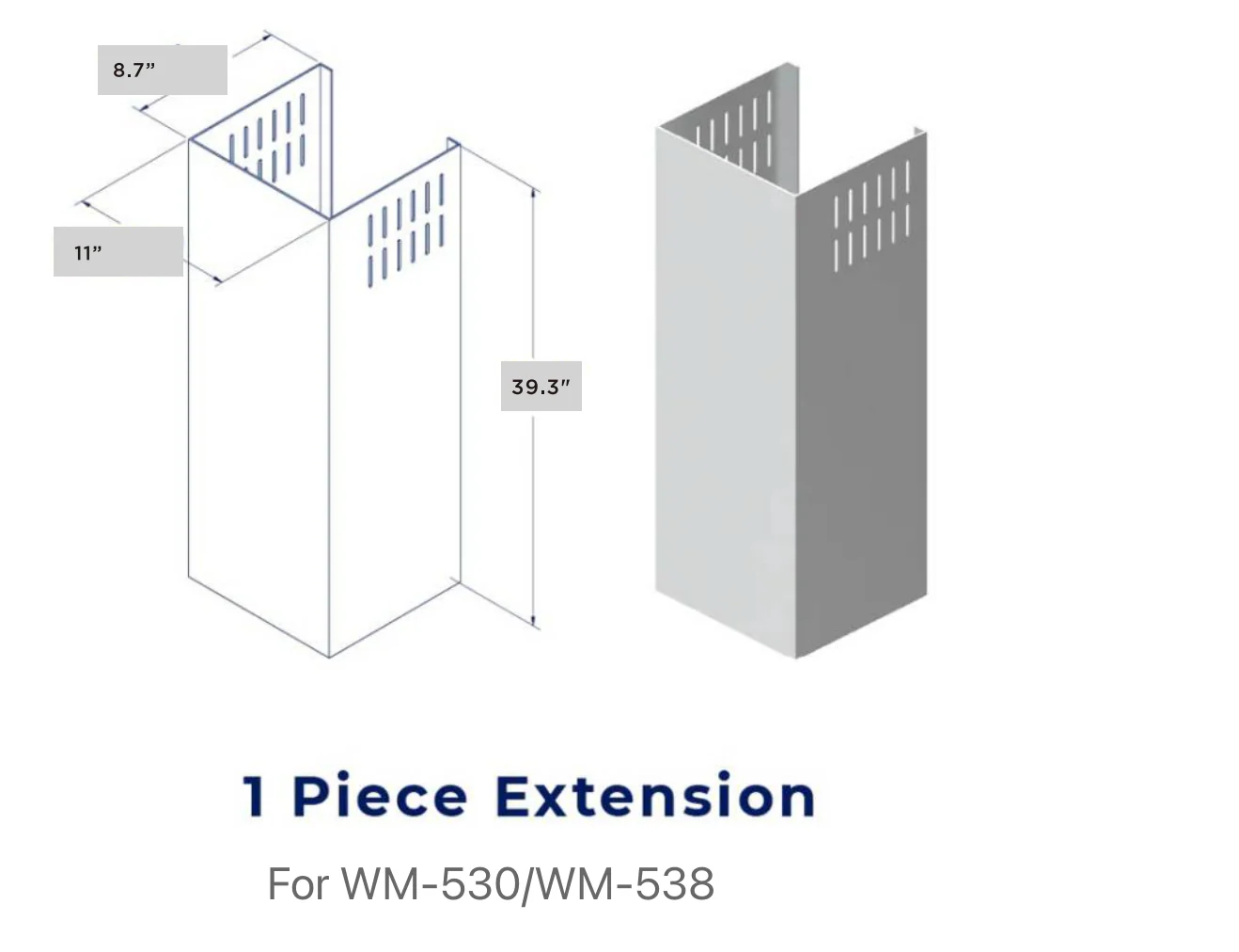 Hauslane Chimney Extension for WM-530 / WM-538 (CHE001)