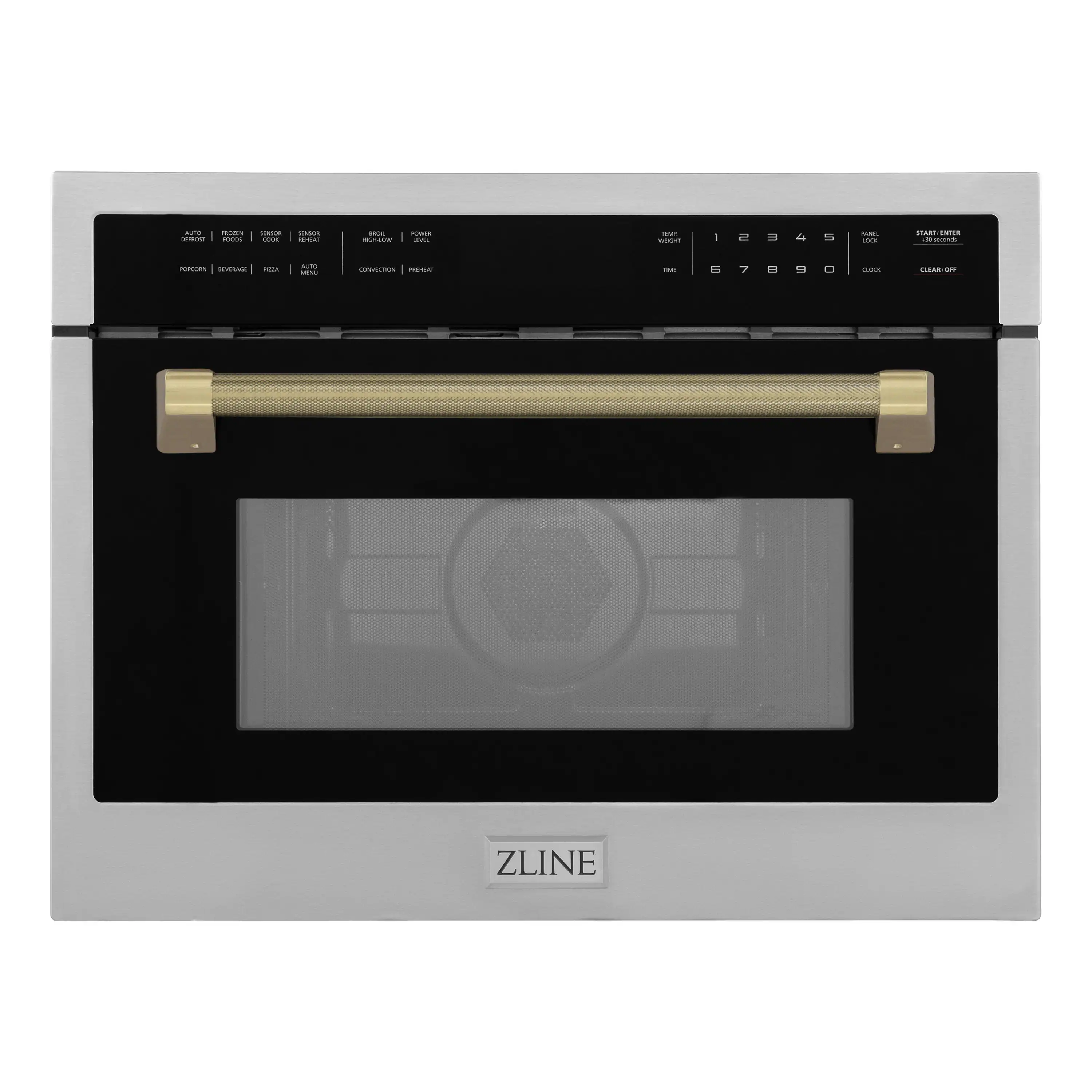 ZLINE Autograph 24-Inch Microwave Oven in Stainless Steel and Champagne Bronze Helix Handle (MWOZ-24-KCB)