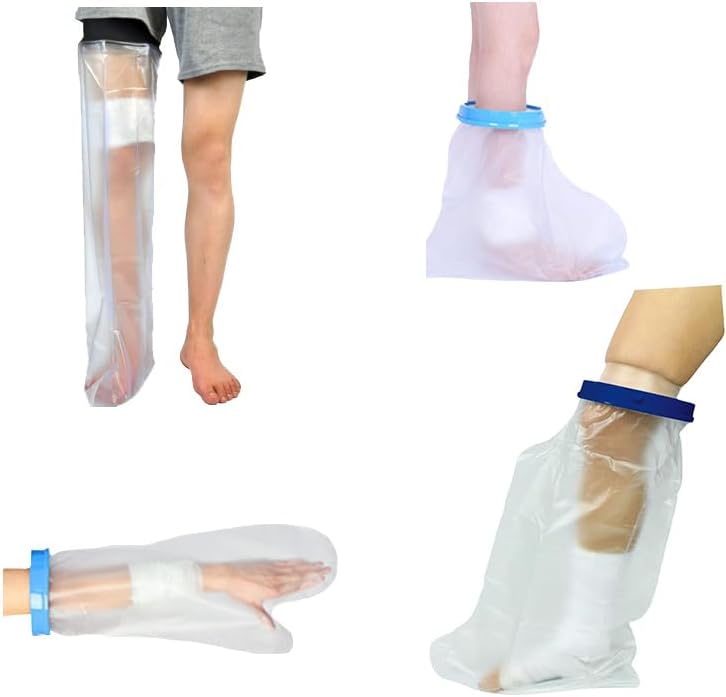 4pcs/lot Reusable Silisuave Ozone Bag on Leg, Foot and Wrist with Arm Sleeve with Luer Tube, Blue