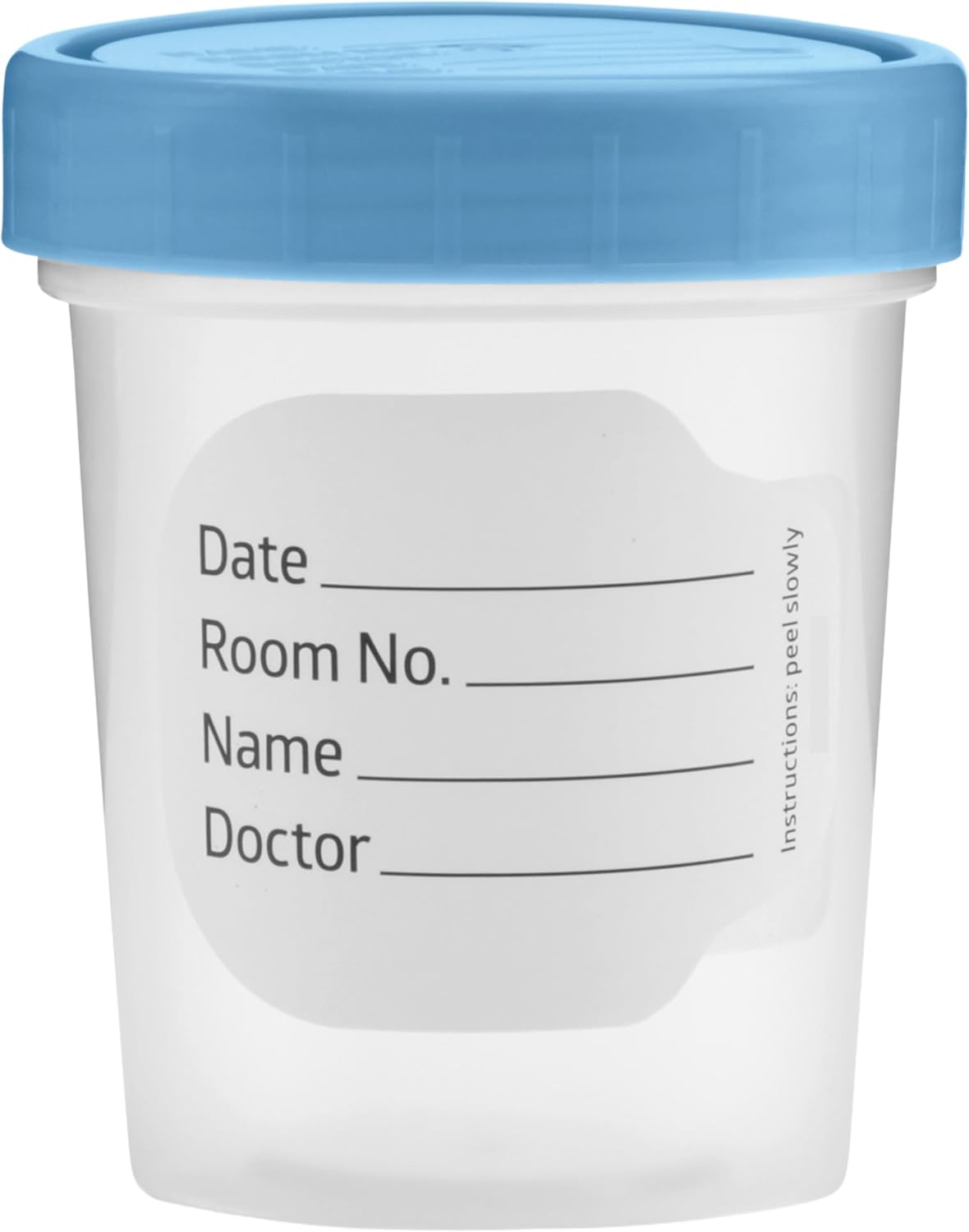 Vakly Specimen Cups with Leak Proof Screw on Lids - 4oz Clear Non-Sterile Urine Sample Jars - Containers for Safe Pee, Stool, Semen Sample Collection for Testing (500)