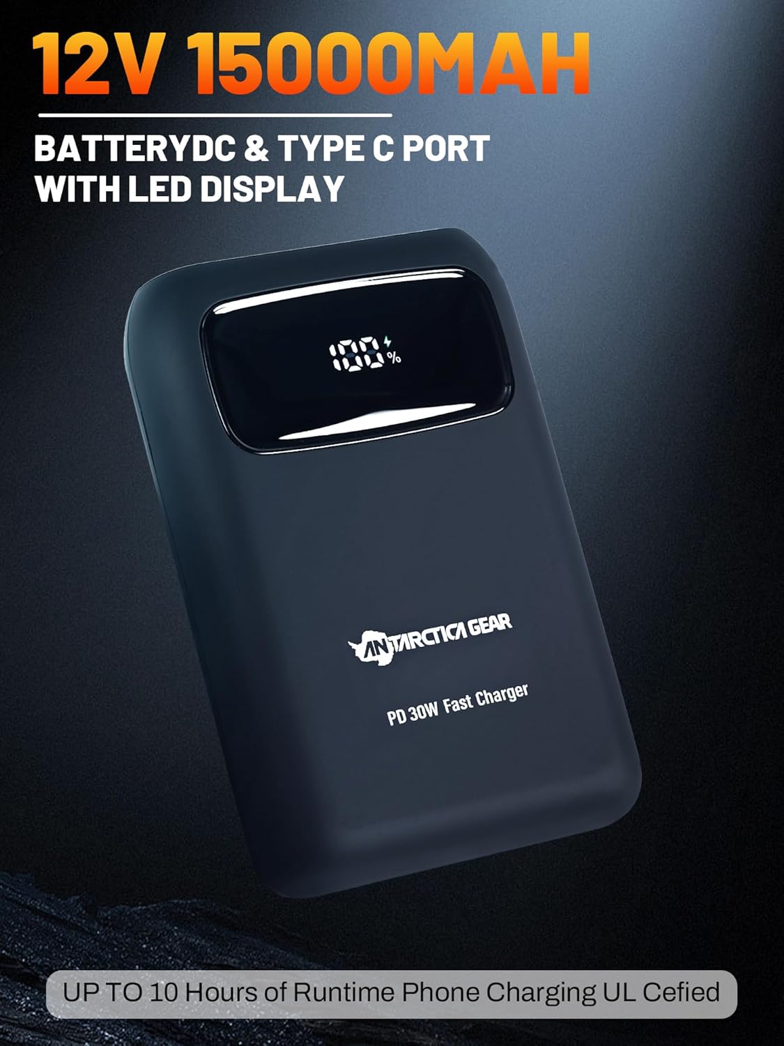 ANTARCTICA GEAR Men's Heated Jacket with 12V 15000mAh Battery, Water-Resistant Winter Softshell Hooded Coat