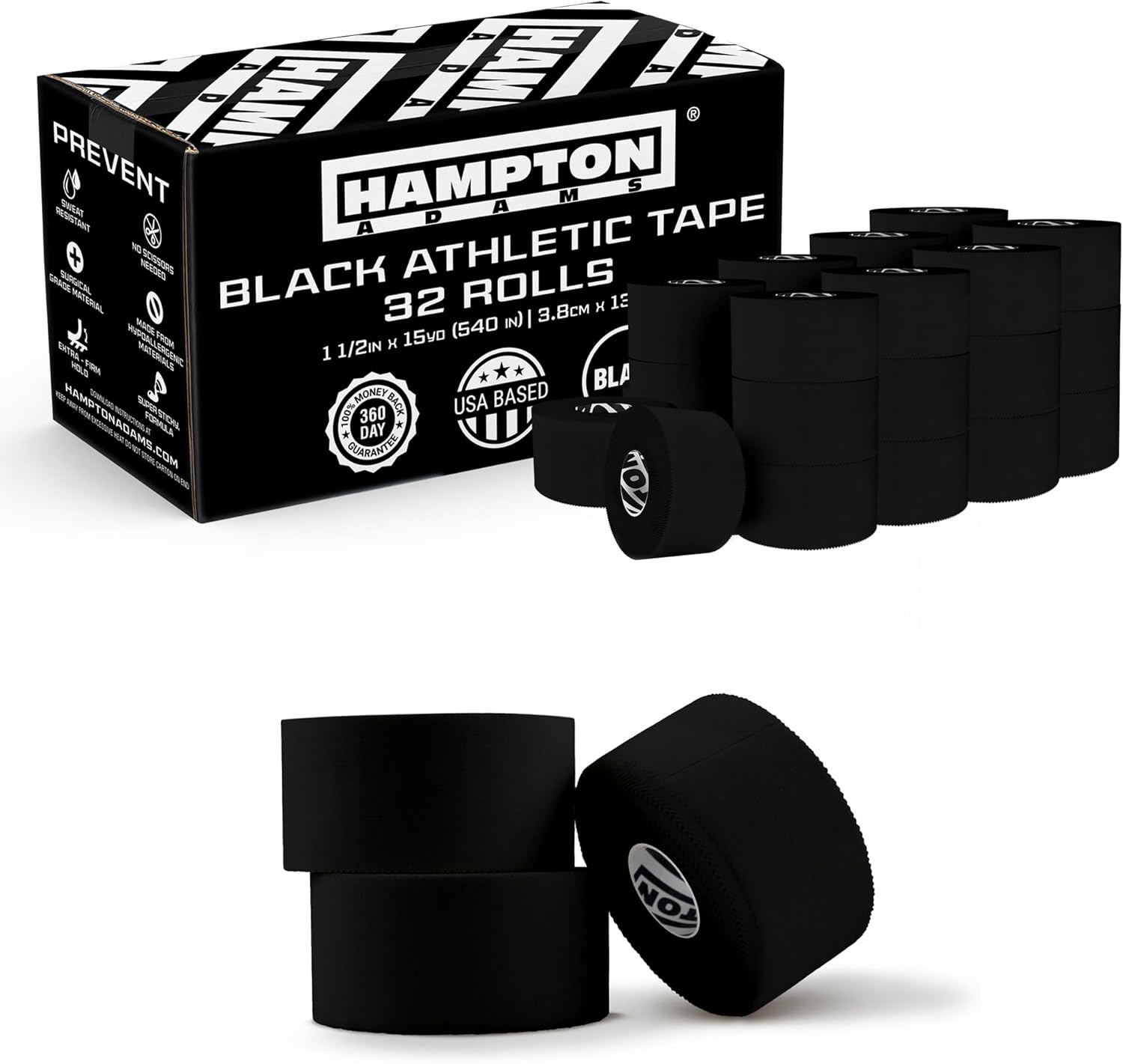 Value Package | 3 Pack + 32 Bulk Pack | As Seen on Shark Tank | Original Athletic Sports Tape | 45ft Rolls Very Strong Easy Tear NO Sticky Residue | Best Tape for Athlete & Medical Trainers