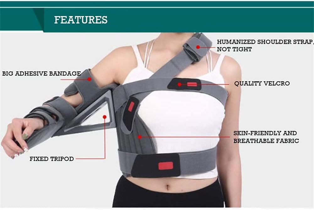 arm sling shoulder sling arm brace shoulder immobilizer Shoulder Abduction Shoulder Orthosis Sling Adjustable Shoulder Orthosis Immobilizer for Fractured Bones, Broken Shoulder, Elbow(Color