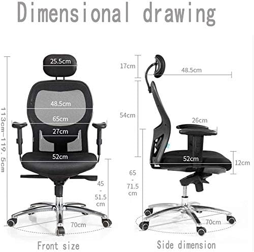 Executive Swivel Adjustable Swivel Office Desk Chair with Armrests Lumbar Support Desk Ergonomic Chair Ergonomic Computer Chair Home Office Rotating Seat Back Boss Chair Business (Black)