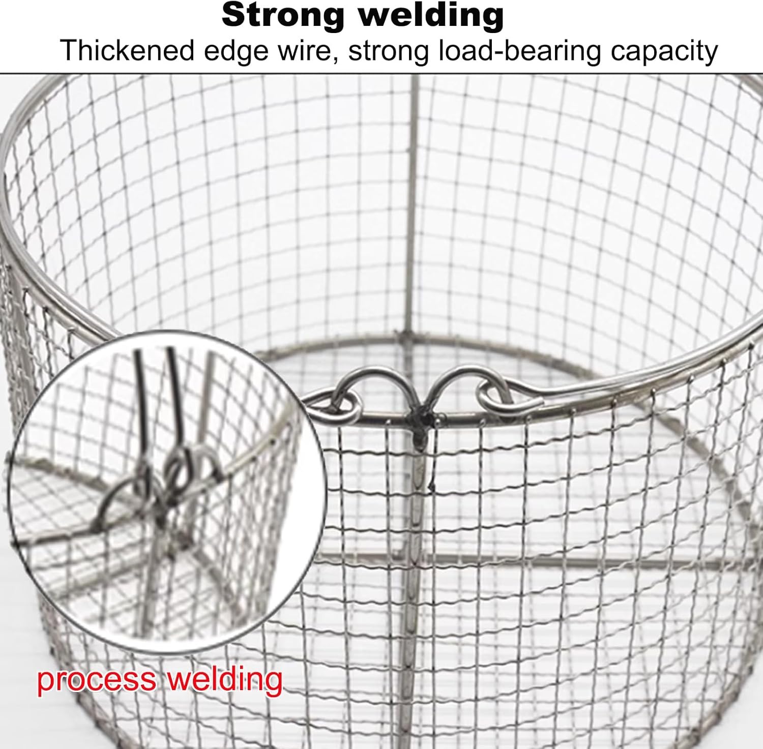 Round Sterilisation Basket, Stainless Steel Instrument Cleaning Tray, Mesh 10mm/0.4in, for Laboratories, Hospitals, Dental Clinics(45x30cm/17.7x11.8in)