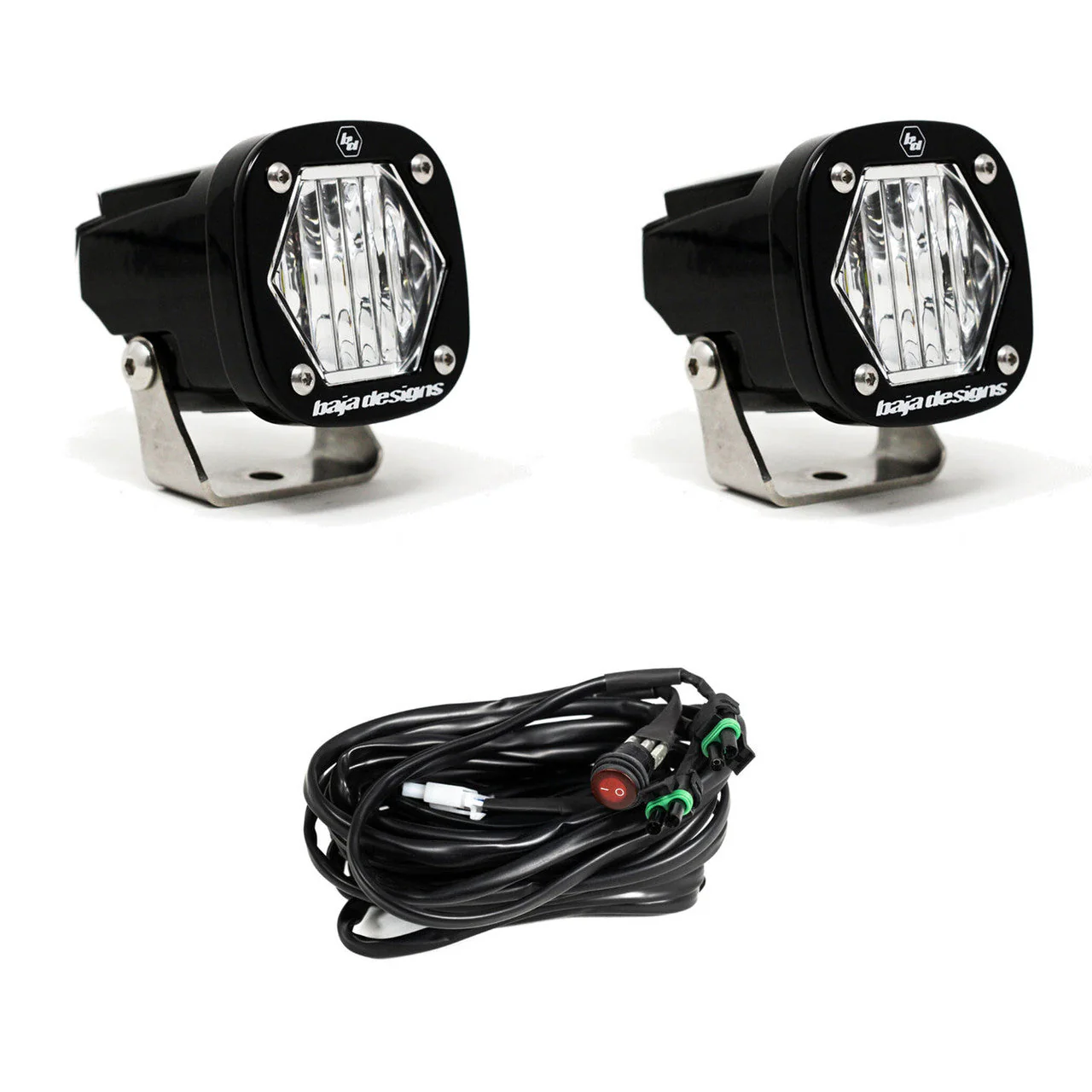 S1 Black LED Auxiliary Light Pod Pair - Universal