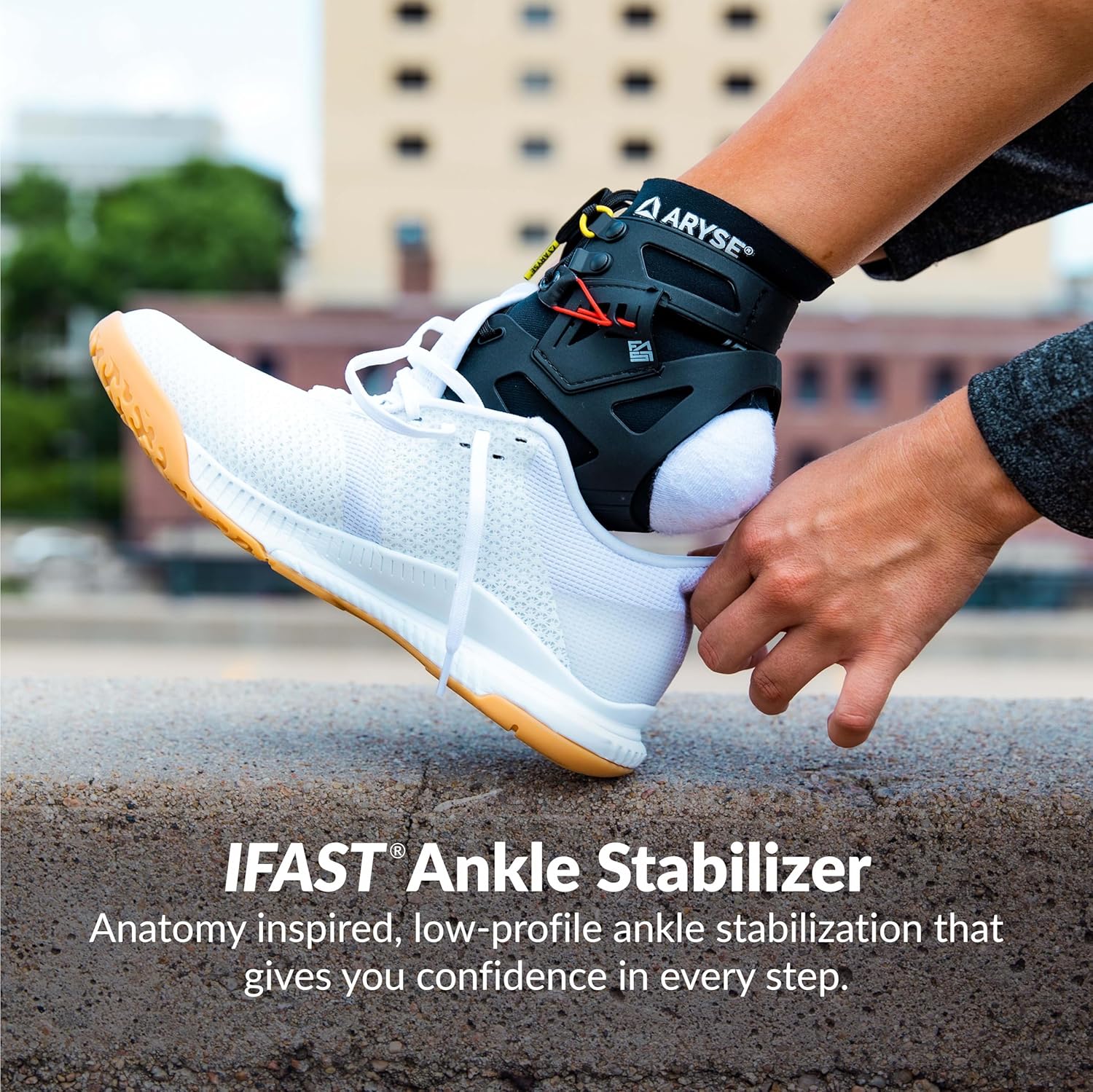 ARYSE IFAST Ankle Brace - Ankle Stabilizer For Men & Women - Great For Basketball, Volleyball, Soccer & More! (Medium, Black, Pair)